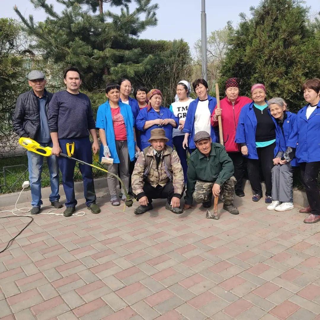 09.04.2022 год Общегородской субботник.  КГУ ШГ 123 К.А.Яссауи